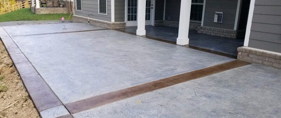 Patterned concrete patio